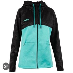 509 Women's Size Small Tech Full Zip Hoodie black and blue/teal NEW